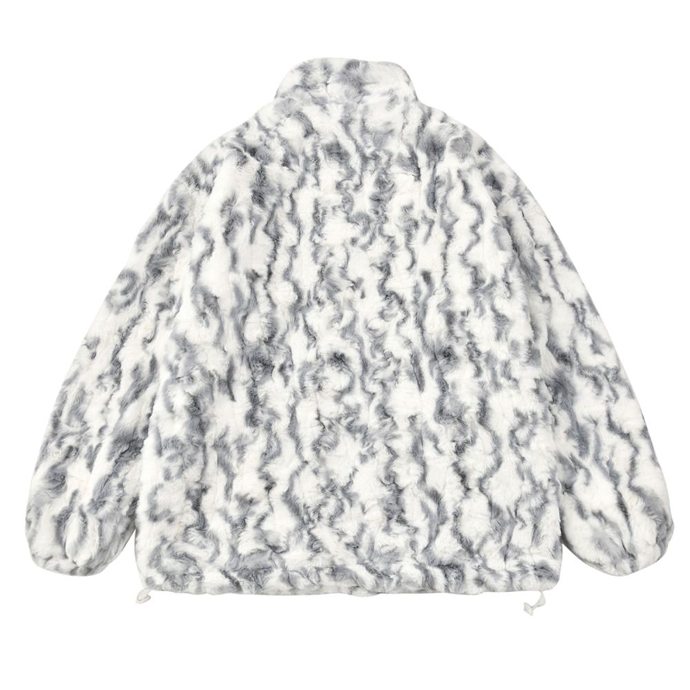 【NOW TREND】Solid Tie-Dyed Sherpa Coat