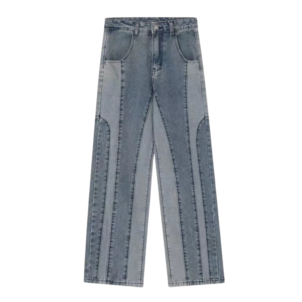 Retro Patchwork Design Jeans