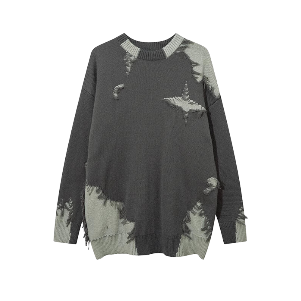 High Street Cross Hole Design Sweater