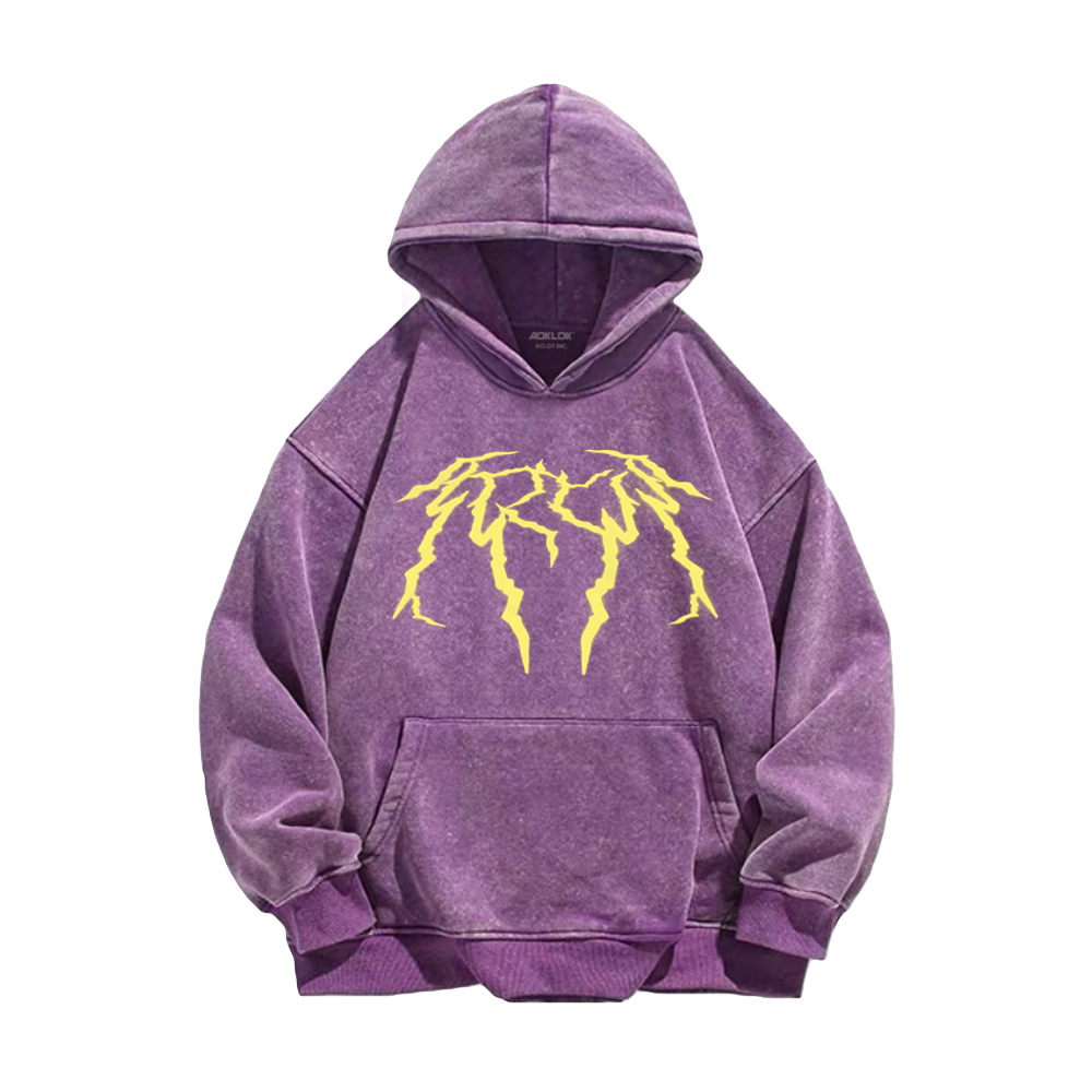 Japanese lightning Cross Washed Hoodie