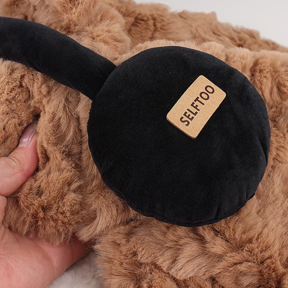 Headphones Bear Scarf Plush Hat