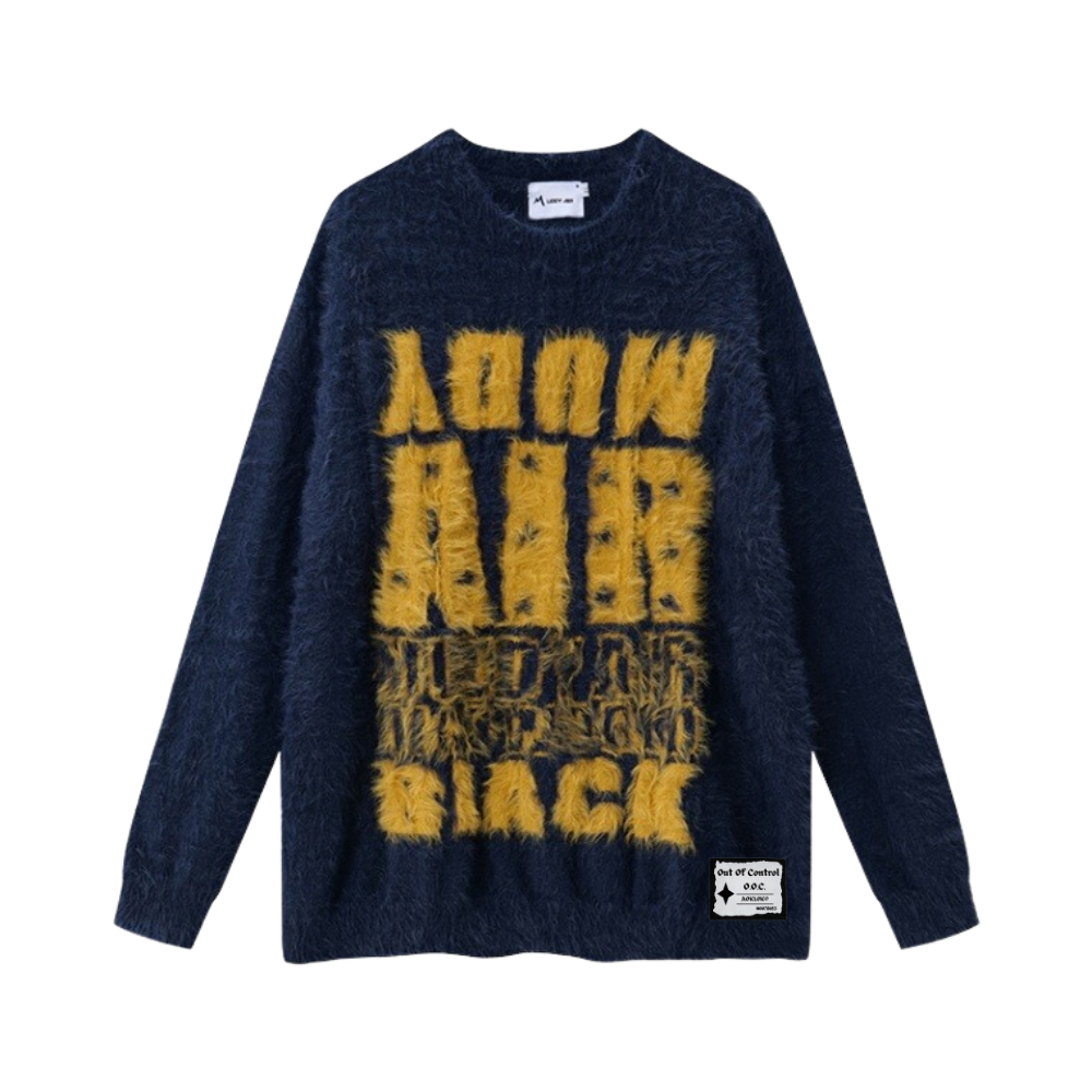 OOC' Vintage Soft Mink Loose Lettering Sweater
