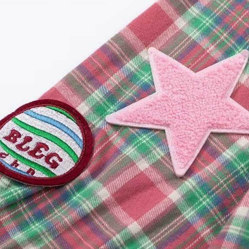Harajuku Stars Letter Patch Shirt