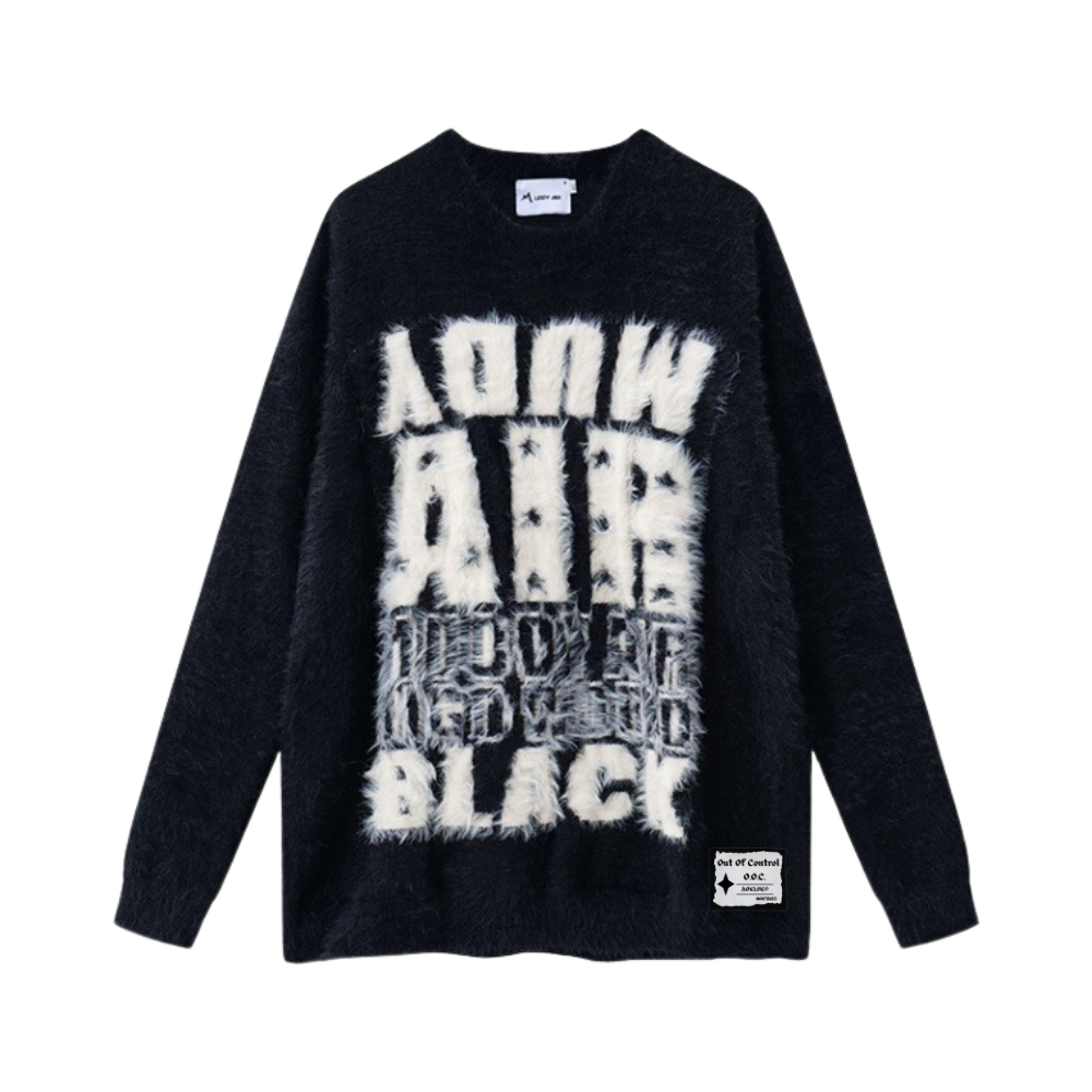 OOC' Vintage Soft Mink Loose Lettering Sweater