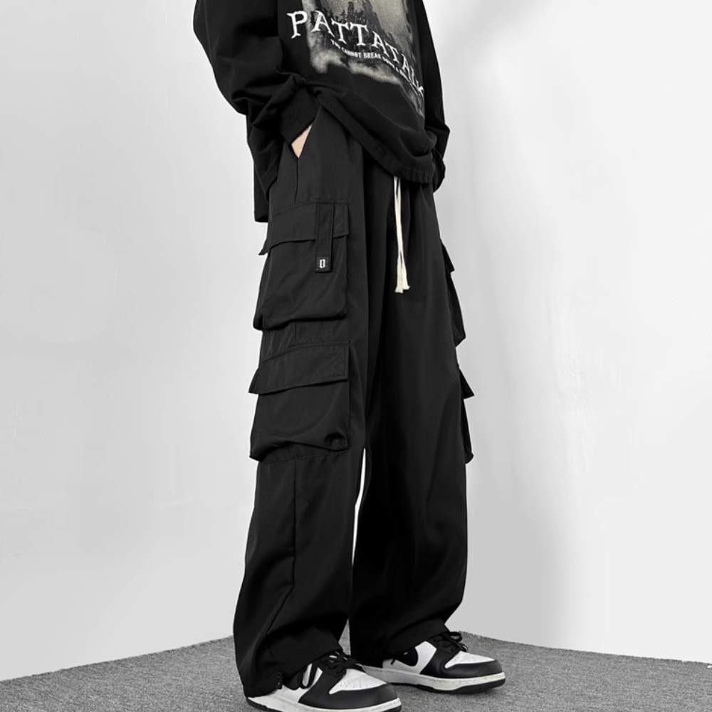 American Cotton Wide-Leg Hiking Cargo Pants