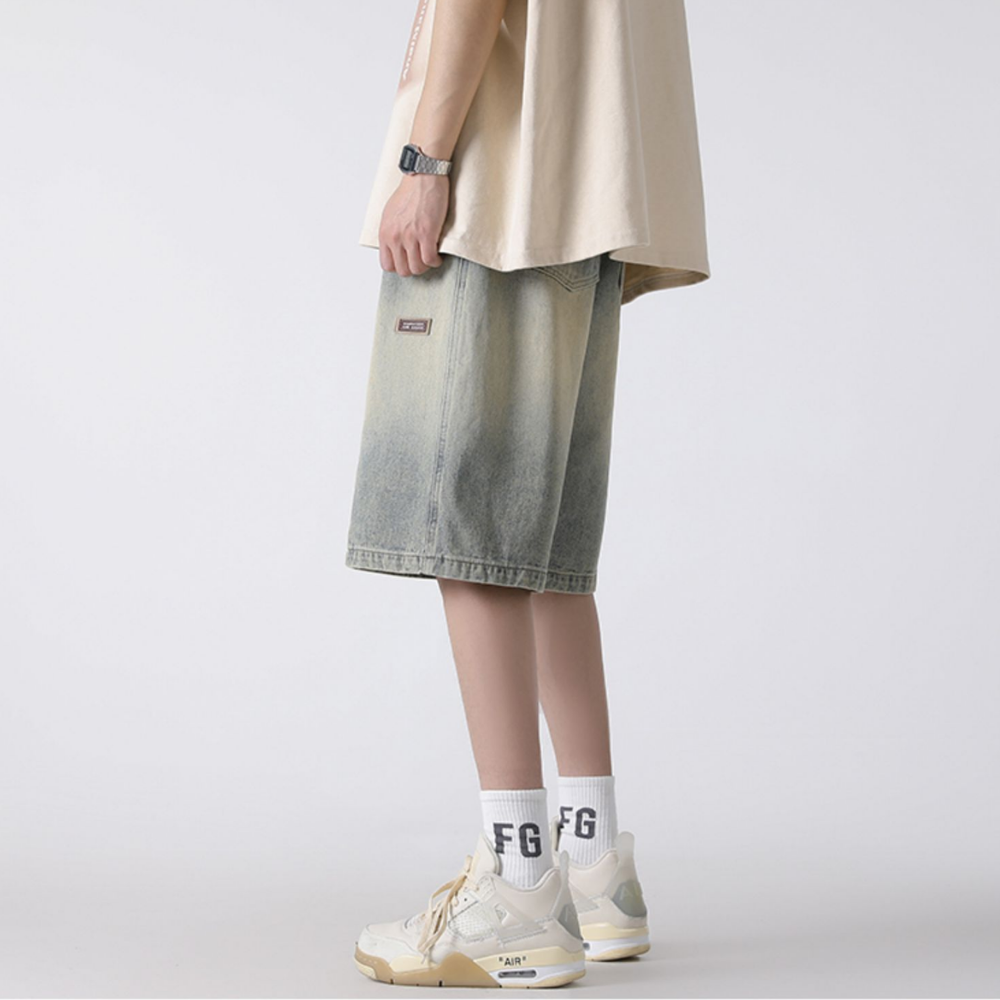 Modern Washed Gradient Denim Shorts