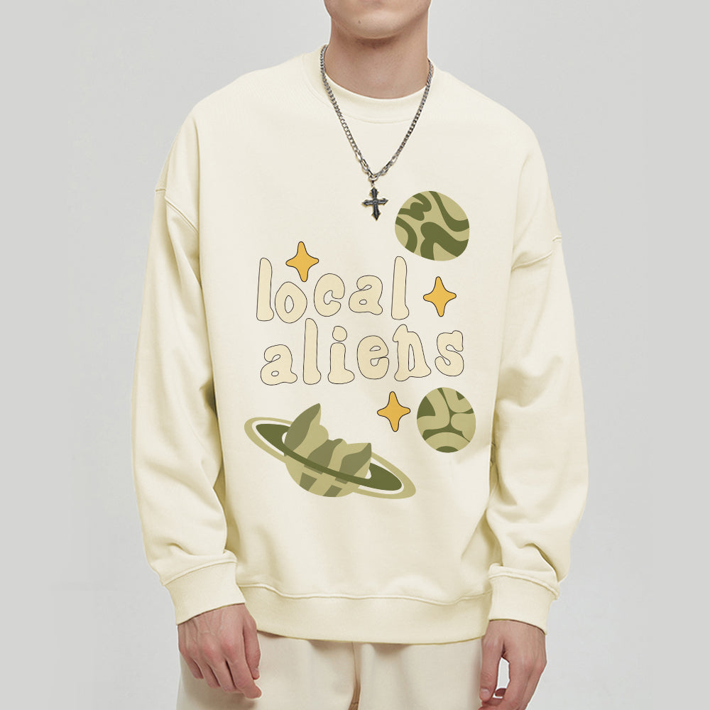 Local Aliens Print Cotton Sweatshirt