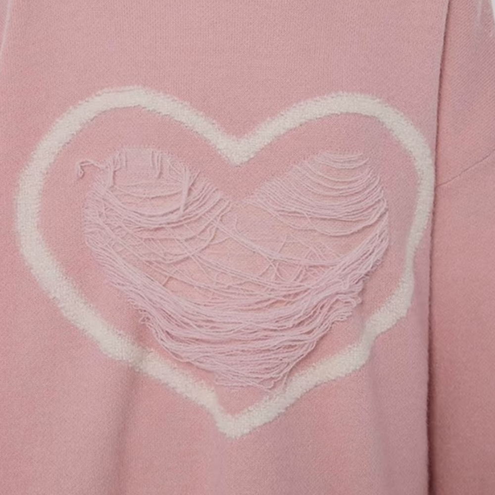 Women's Pink Love Solid Sweater