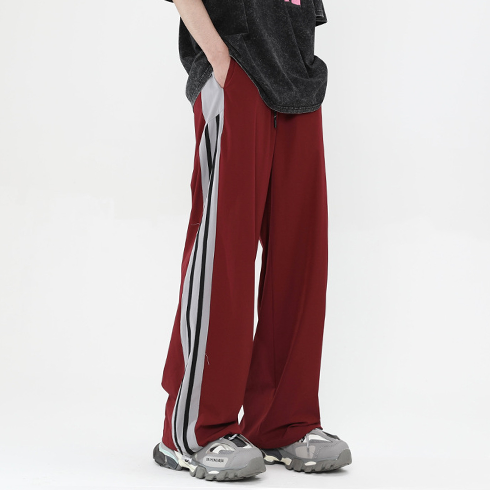 vintage Striped Wide Leg Drape Sweatpants