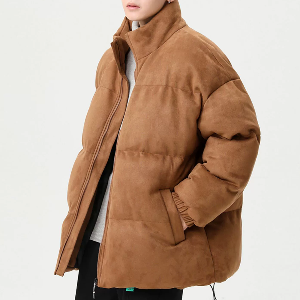 Casual Stand Collar Suede Warmth Coat