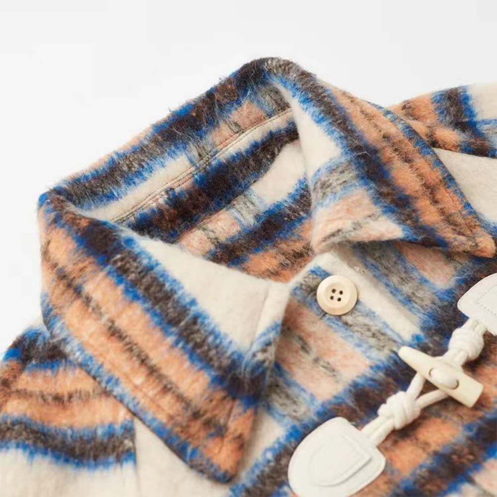 Women's Check Single-breasted Wool Coat