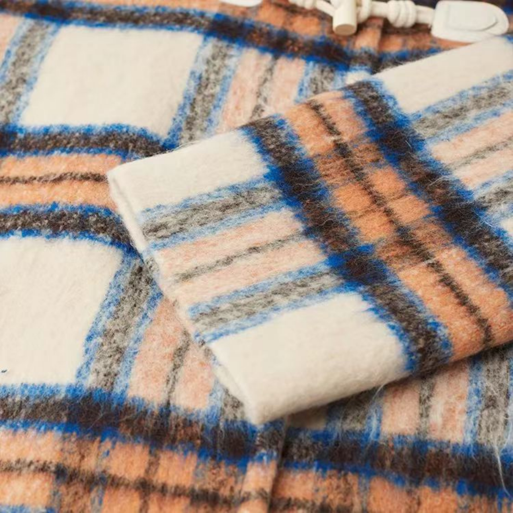 Women's Check Single-breasted Wool Coat