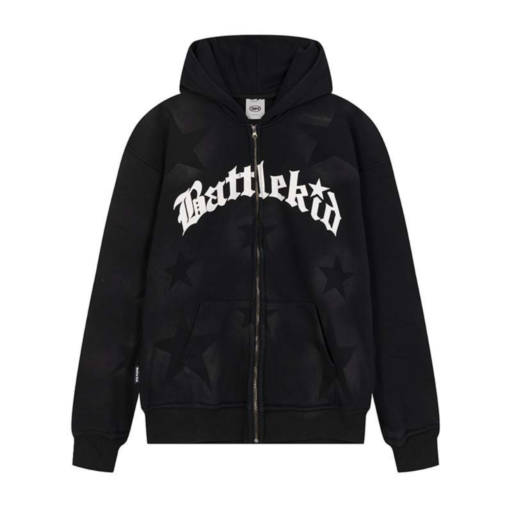 Punk Star Print Hoodie