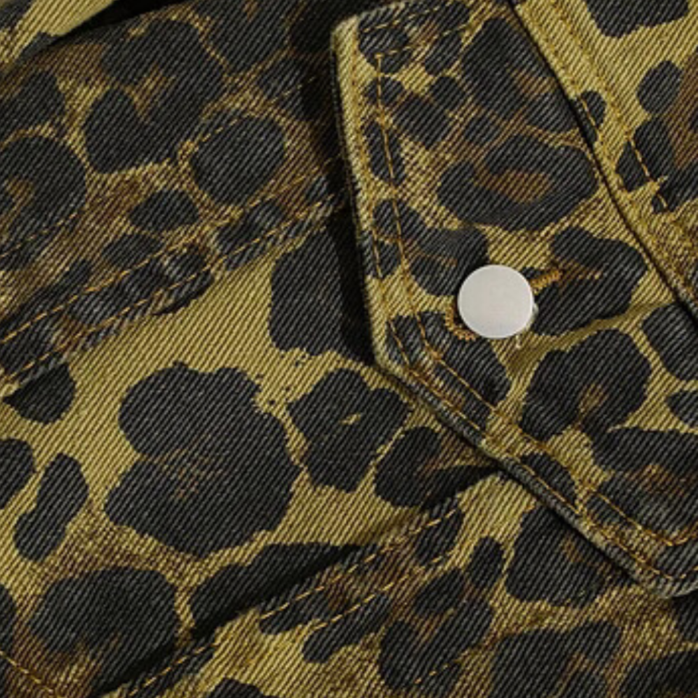 Trending Leopard Spot Denim Jacket