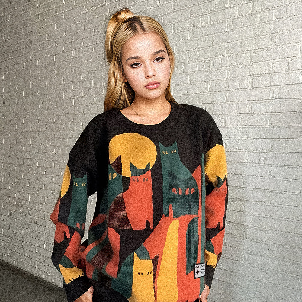 OOC' Vintage Cat Knitted Sweater