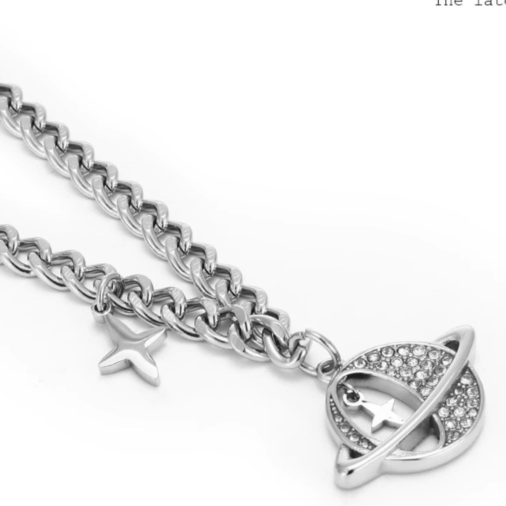 Cross Planet Pendant Necklace
