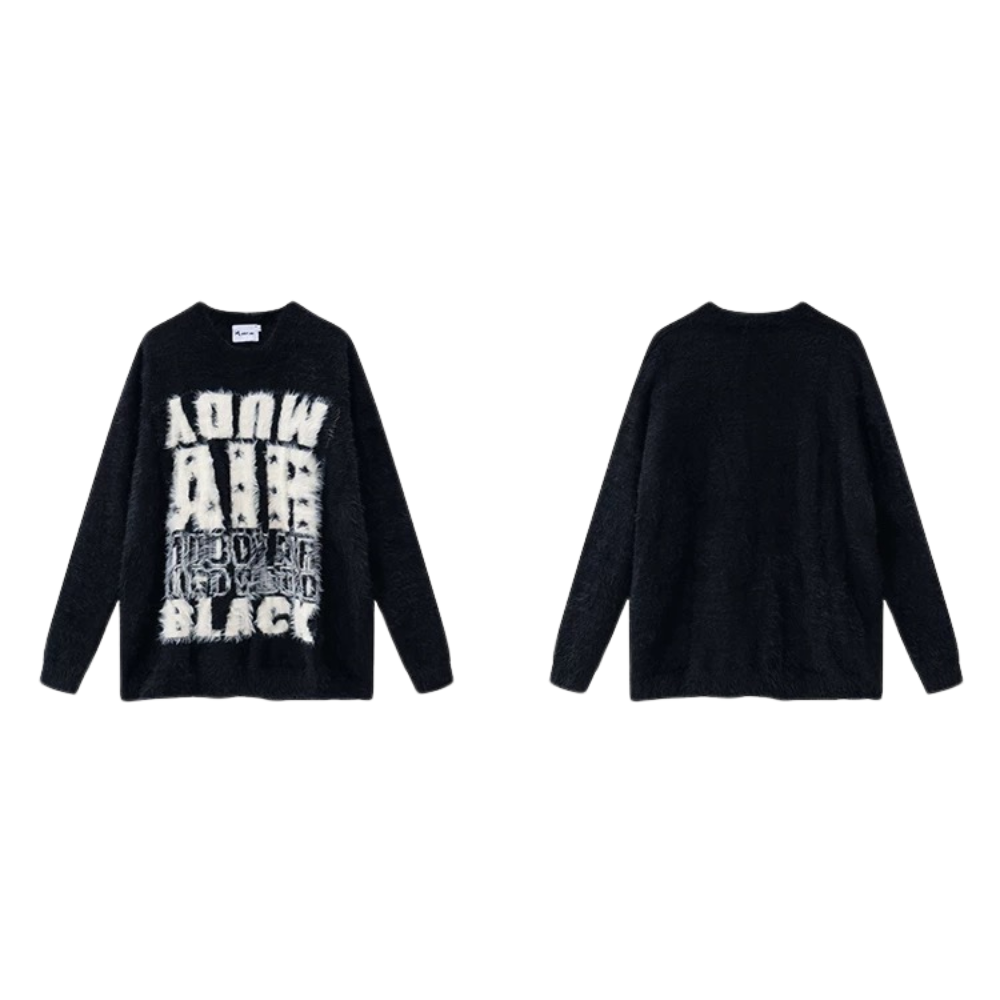 OOC' Vintage Soft Mink Loose Lettering Sweater