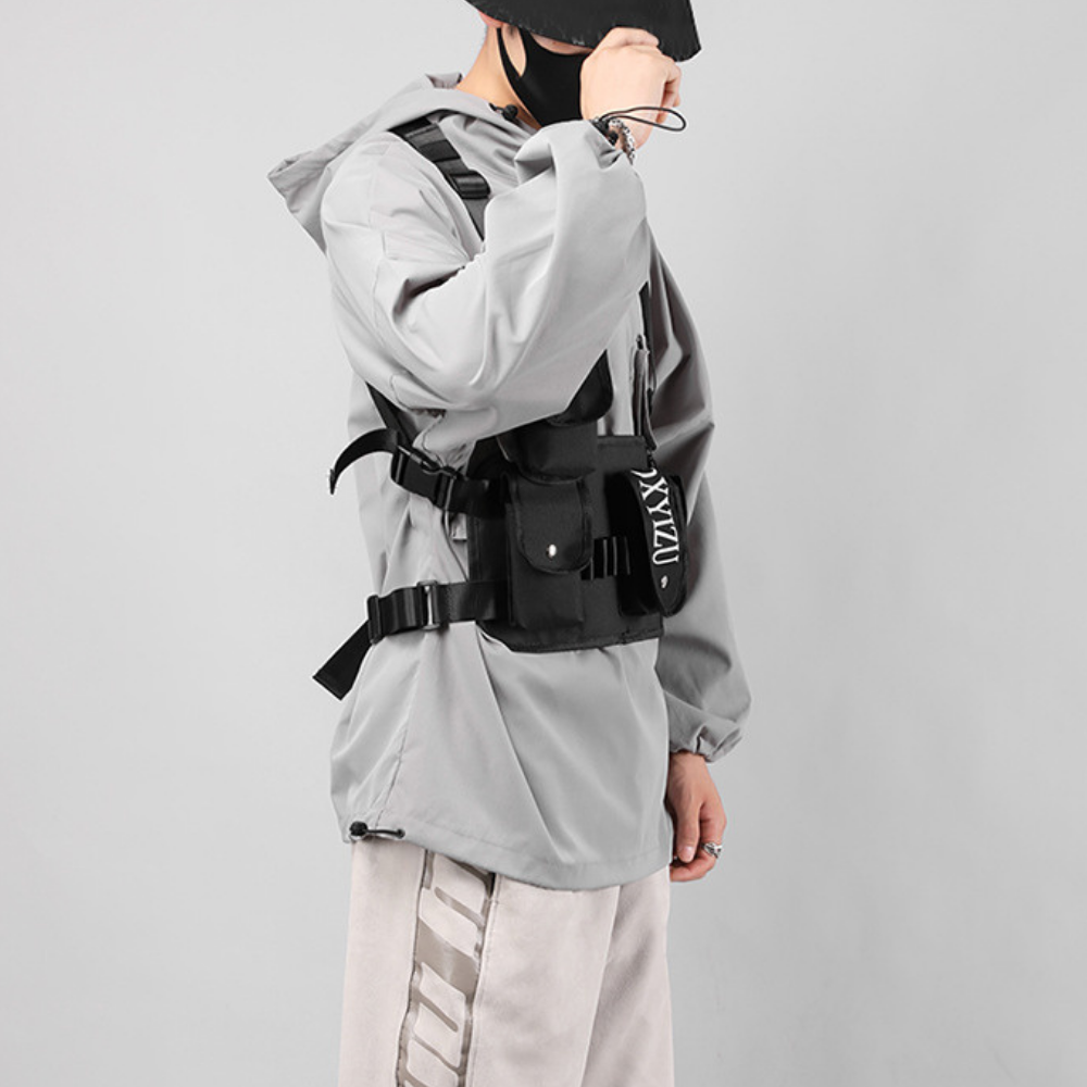 Tactical Multi-Pocket Canvas Chest Bag