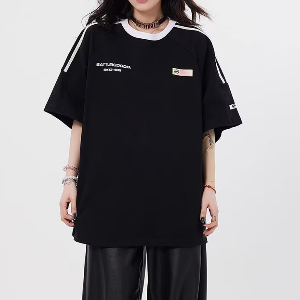 Retro Simple Raglan T-shirt