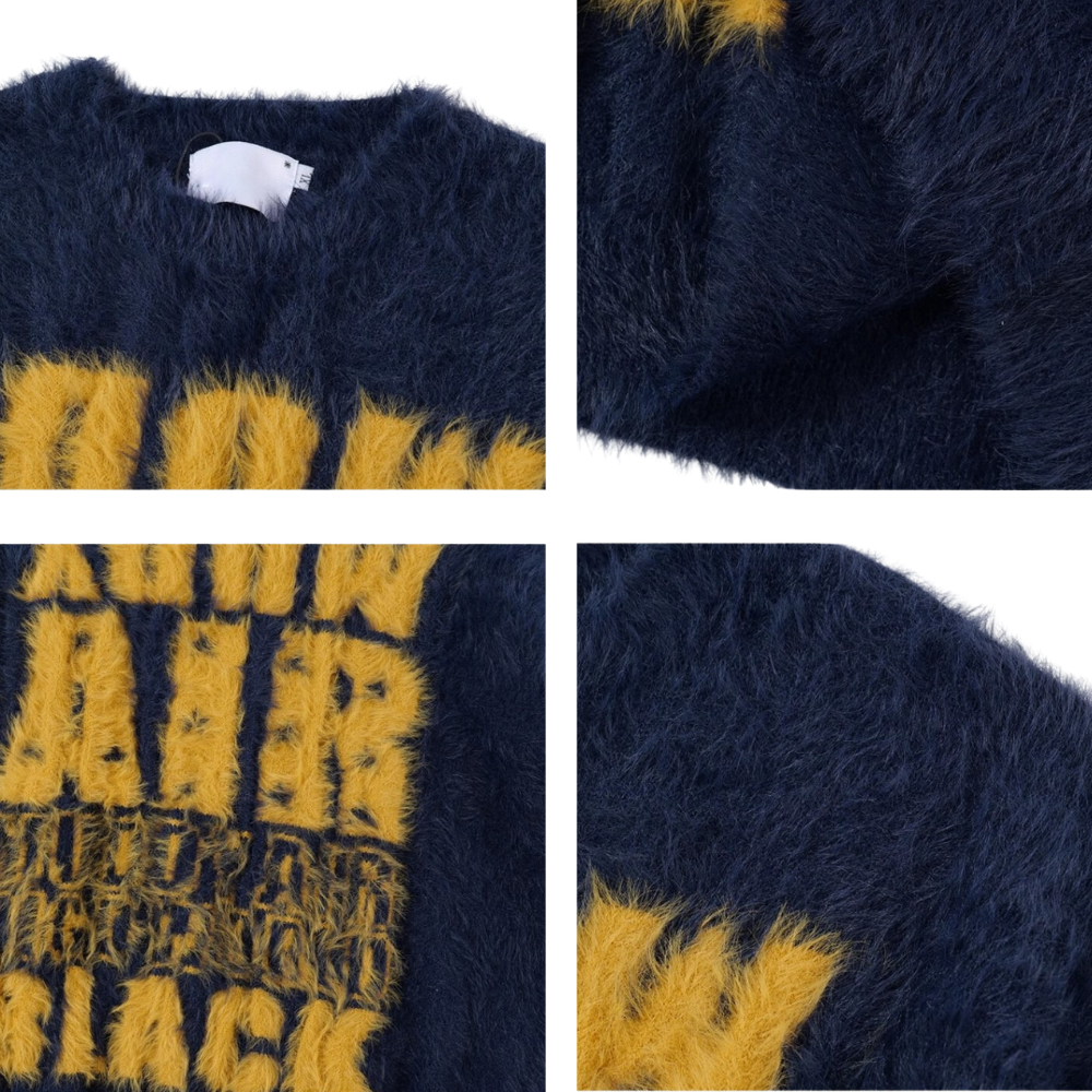 OOC' Vintage Soft Mink Loose Lettering Sweater