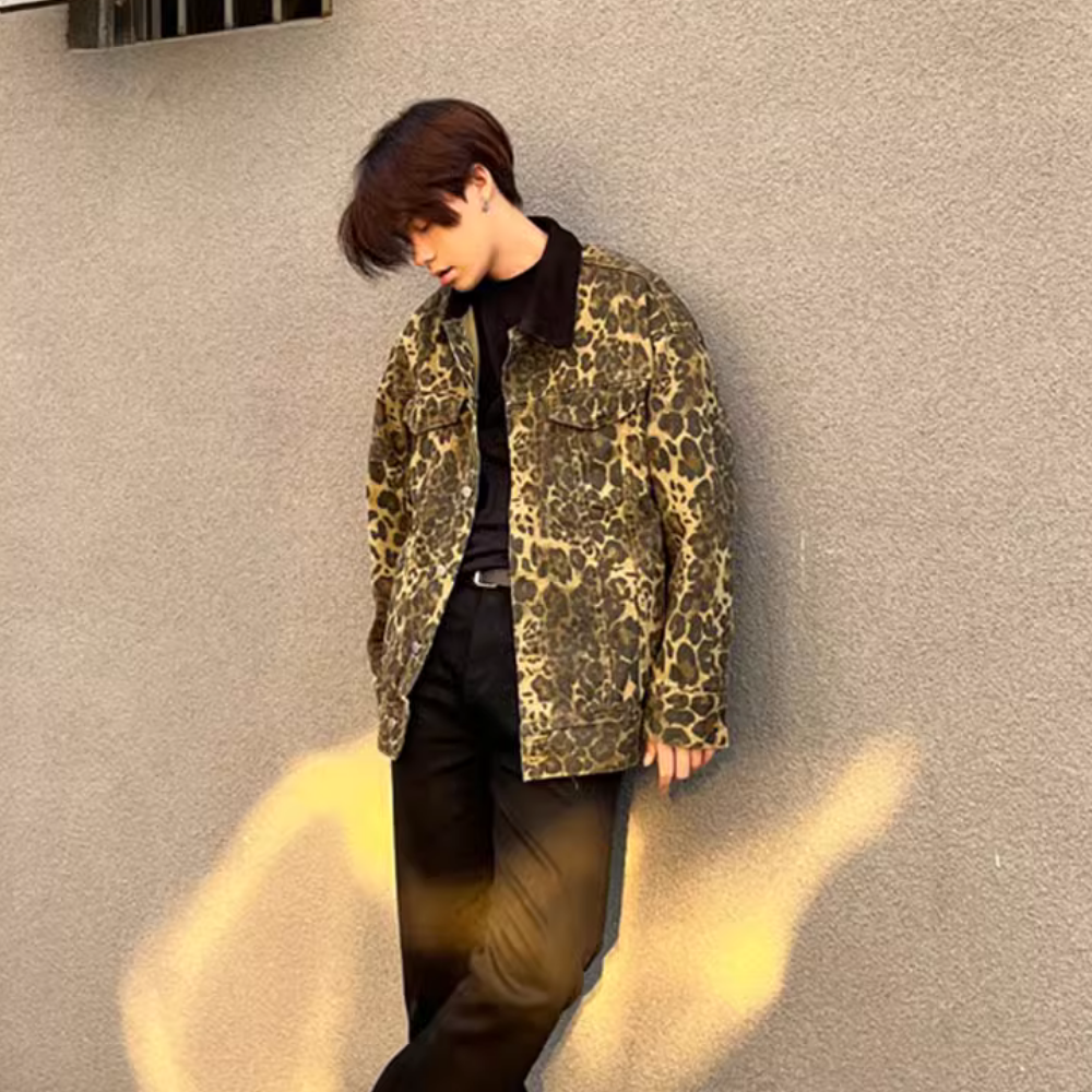 Trending Leopard Spot Denim Jacket
