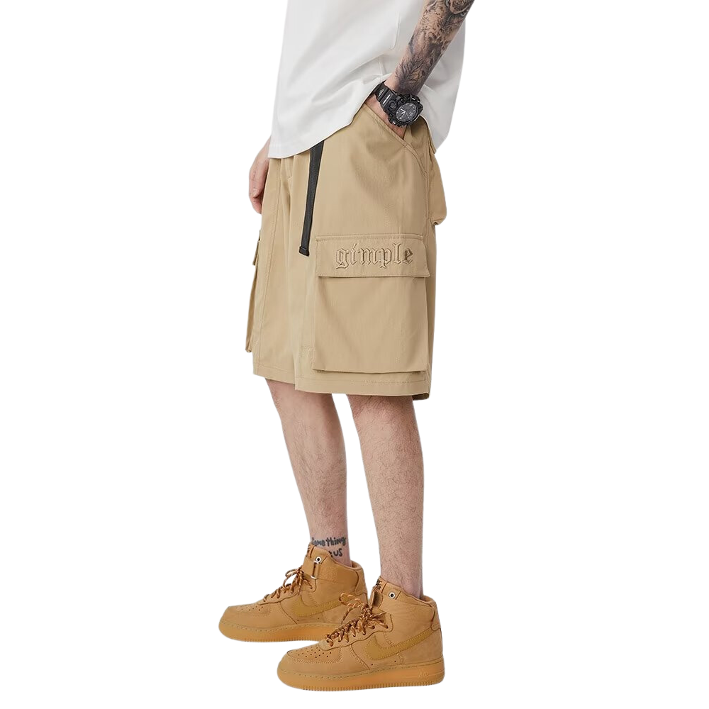 Japanese Solid Color Cargo Shorts
