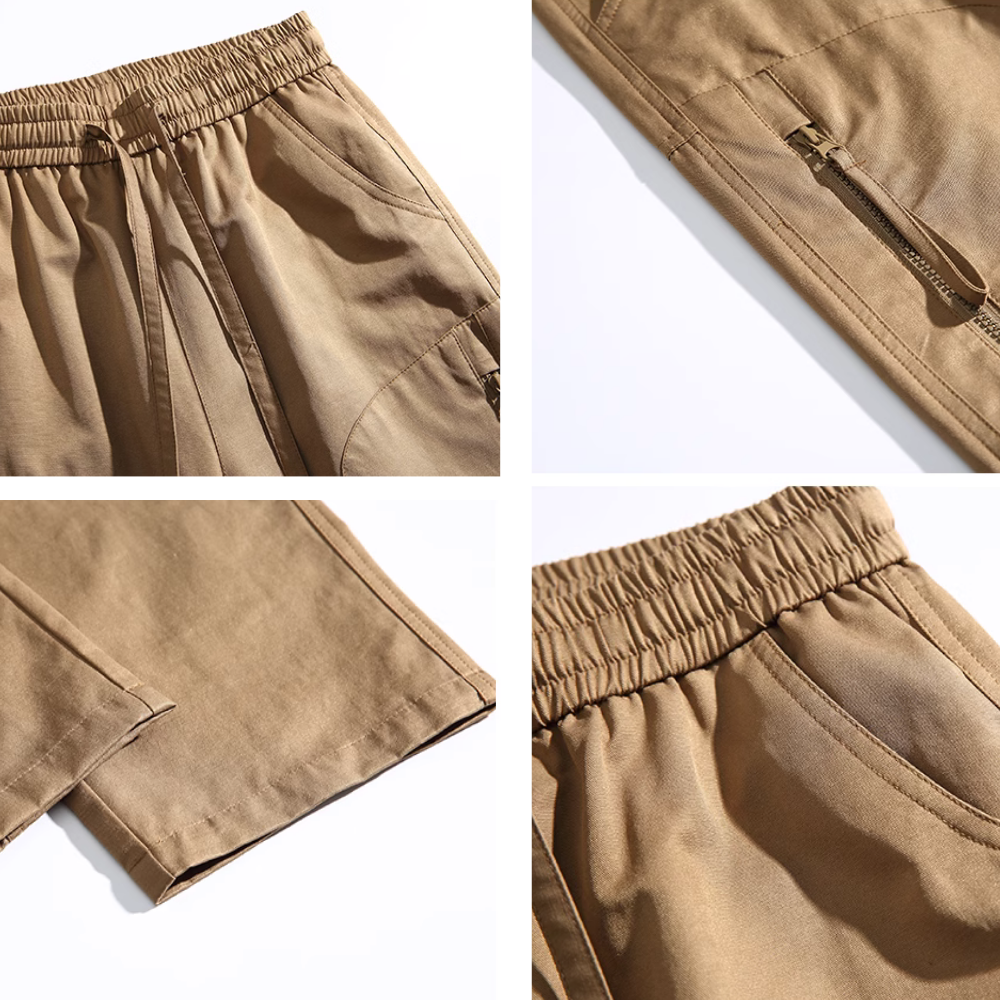 Japanese Zipper Pleated Pocket Cargo Pants