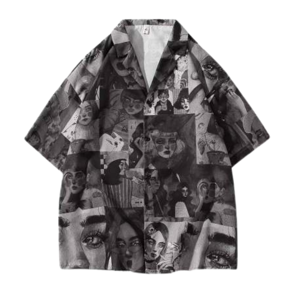 Hip-hop Character Print Shirt