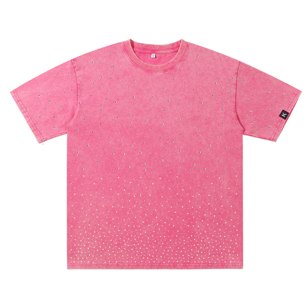 🔥LoopStone All Over Rhinestone Washed Tees