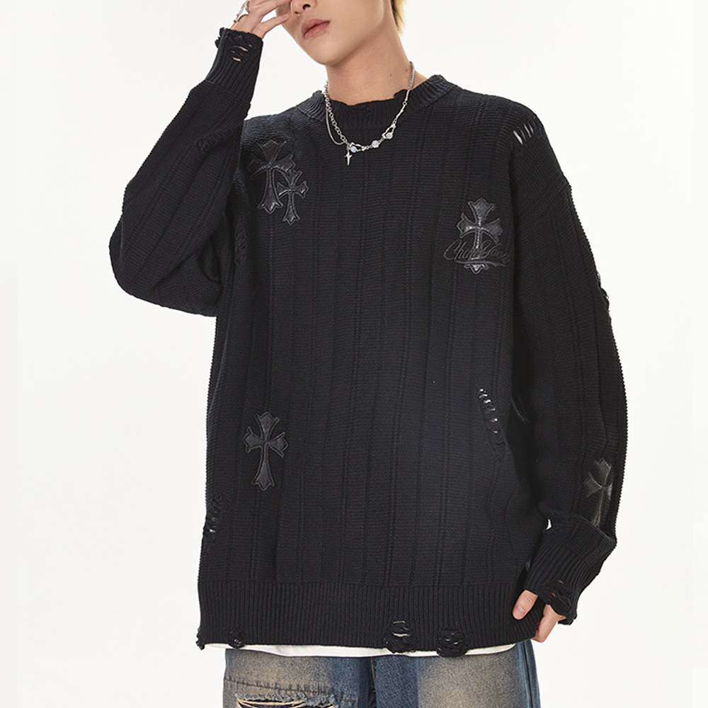 Vintage Cross Hole Sweater