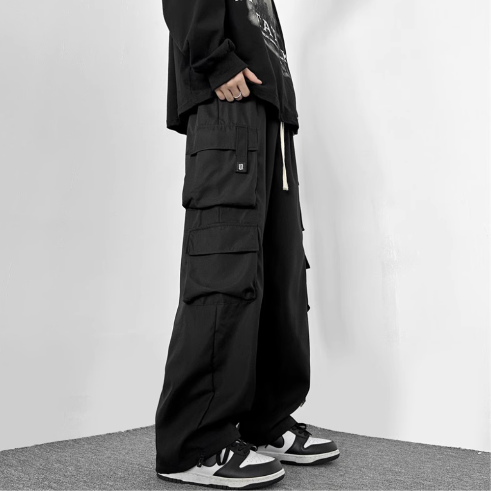 American Cotton Wide-Leg Hiking Cargo Pants