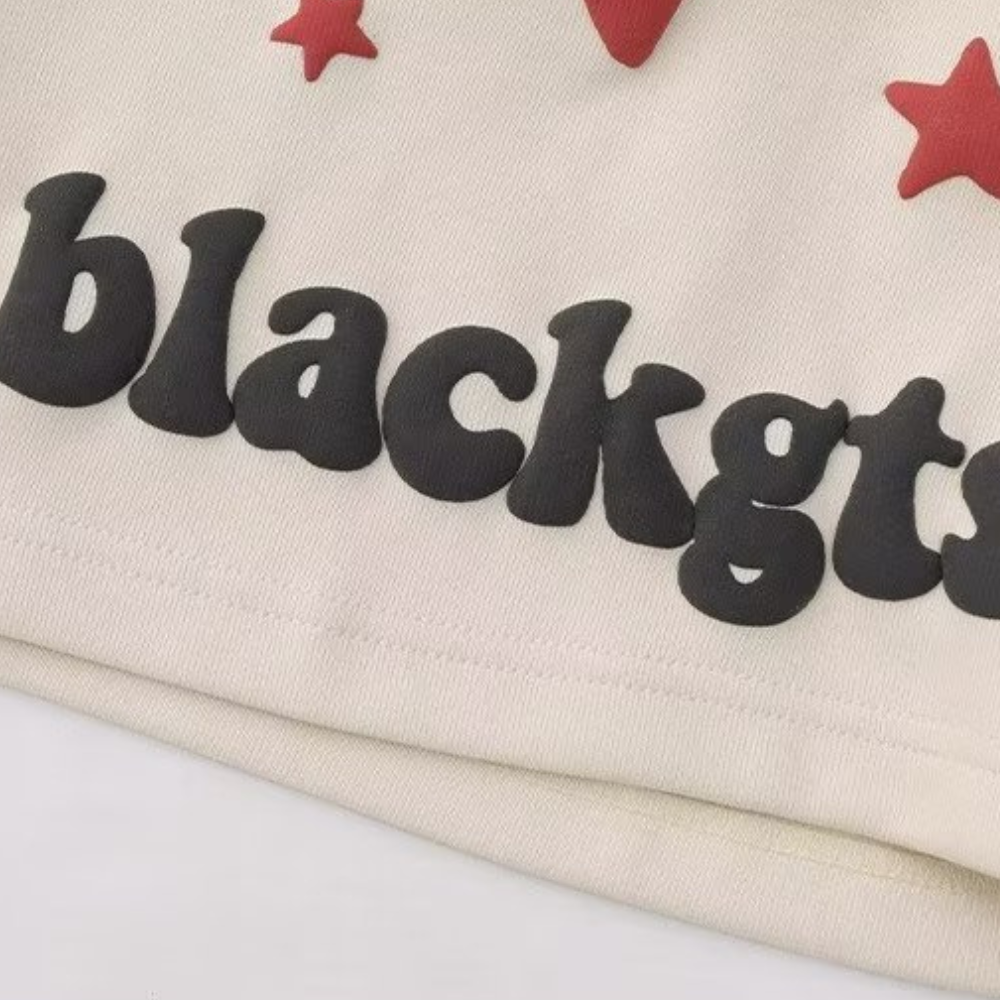 Retro Star Letter Foam Shorts