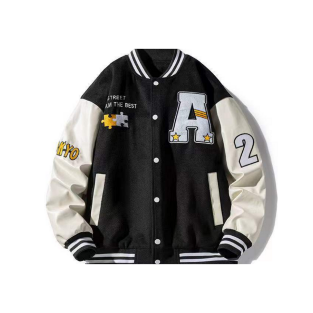 Vintage Letter Star Embroidery Varsity Jacket