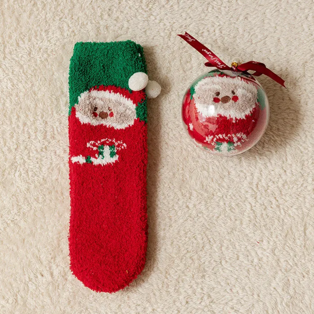 Contrast Color Coral Fleece Socks