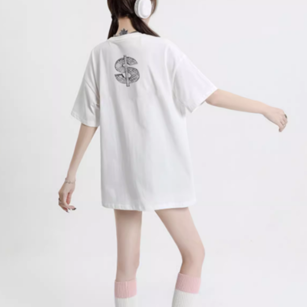 Dollar Persian Cat Print T-shirt