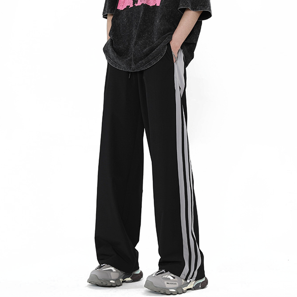 vintage Striped Wide Leg Drape Sweatpants