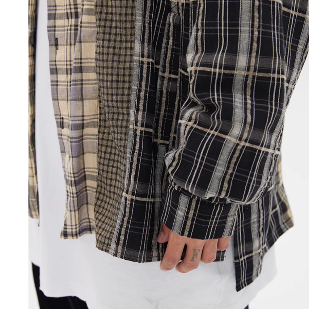 Vintage Patchwork Plaid Shirt