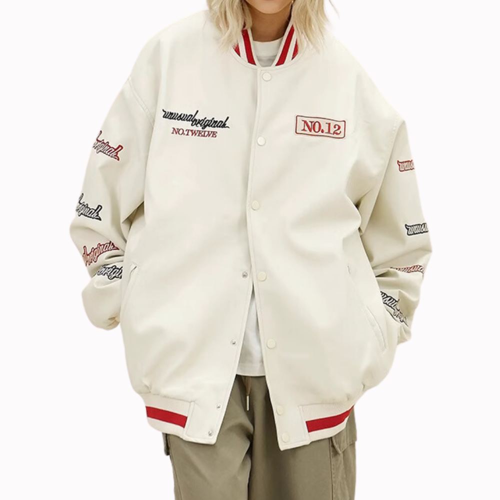 Design Letter Embroidered Baseball Jacket