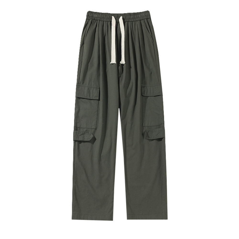 Ins Multi-Pocket Large Drawstring Cargo Pants