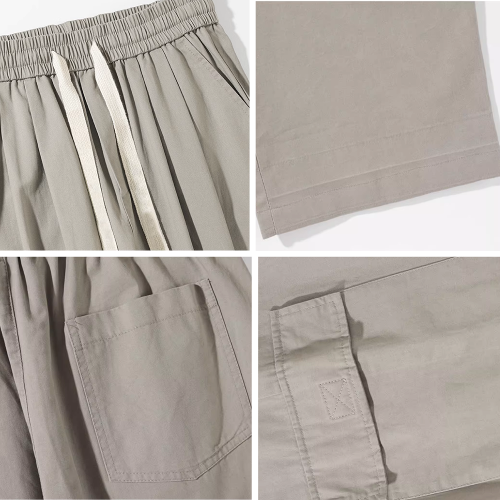 Ins Multi-Pocket Large Drawstring Cargo Pants