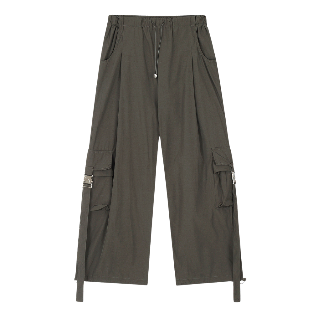 Lightweight Wide-Leg Cargo Pants