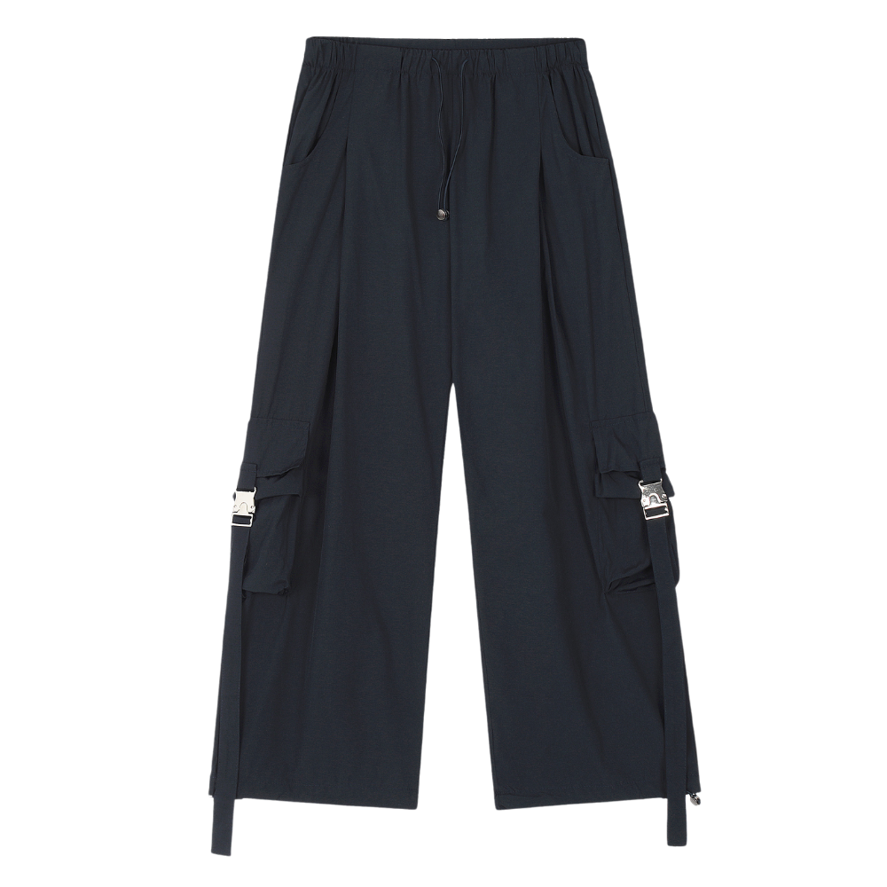 Lightweight Wide-Leg Cargo Pants