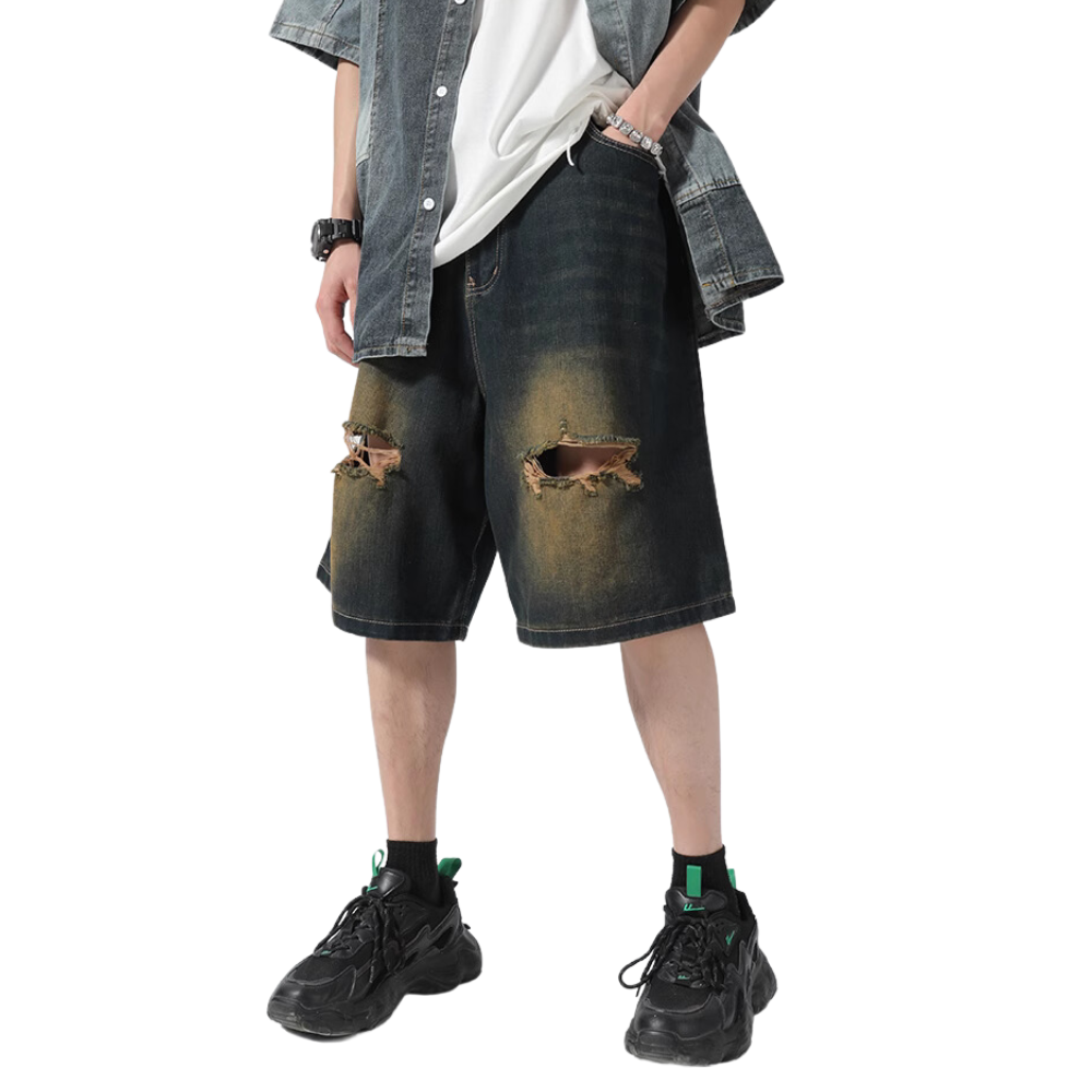 High Street Distressed Denim Shorts