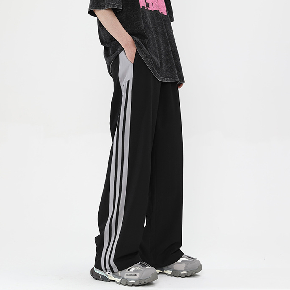 vintage Striped Wide Leg Drape Sweatpants
