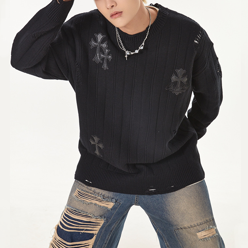 Vintage Cross Hole Sweater