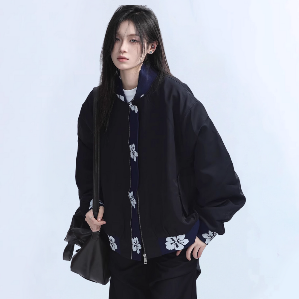 Japanese Floral Embroidered Patchwork Jacket