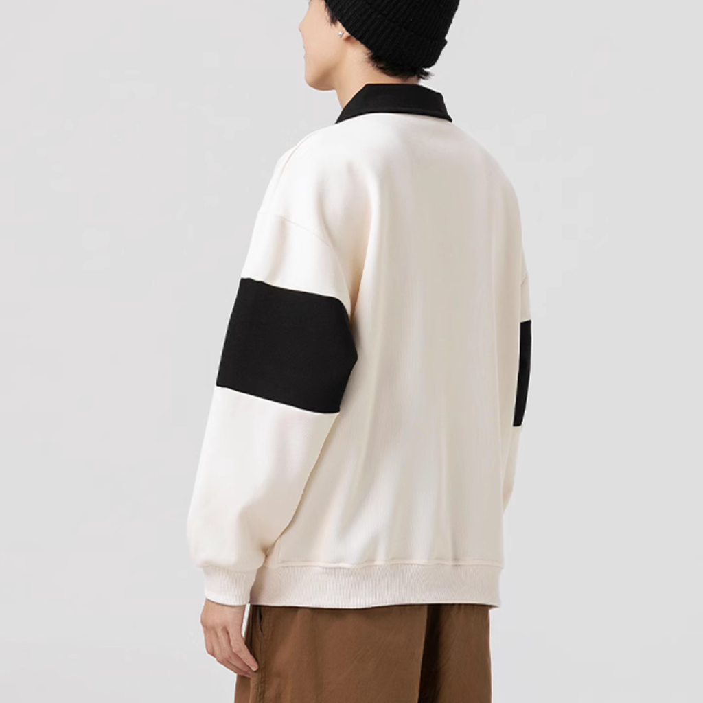 AG Star Contrasting Polo Sweatshirt