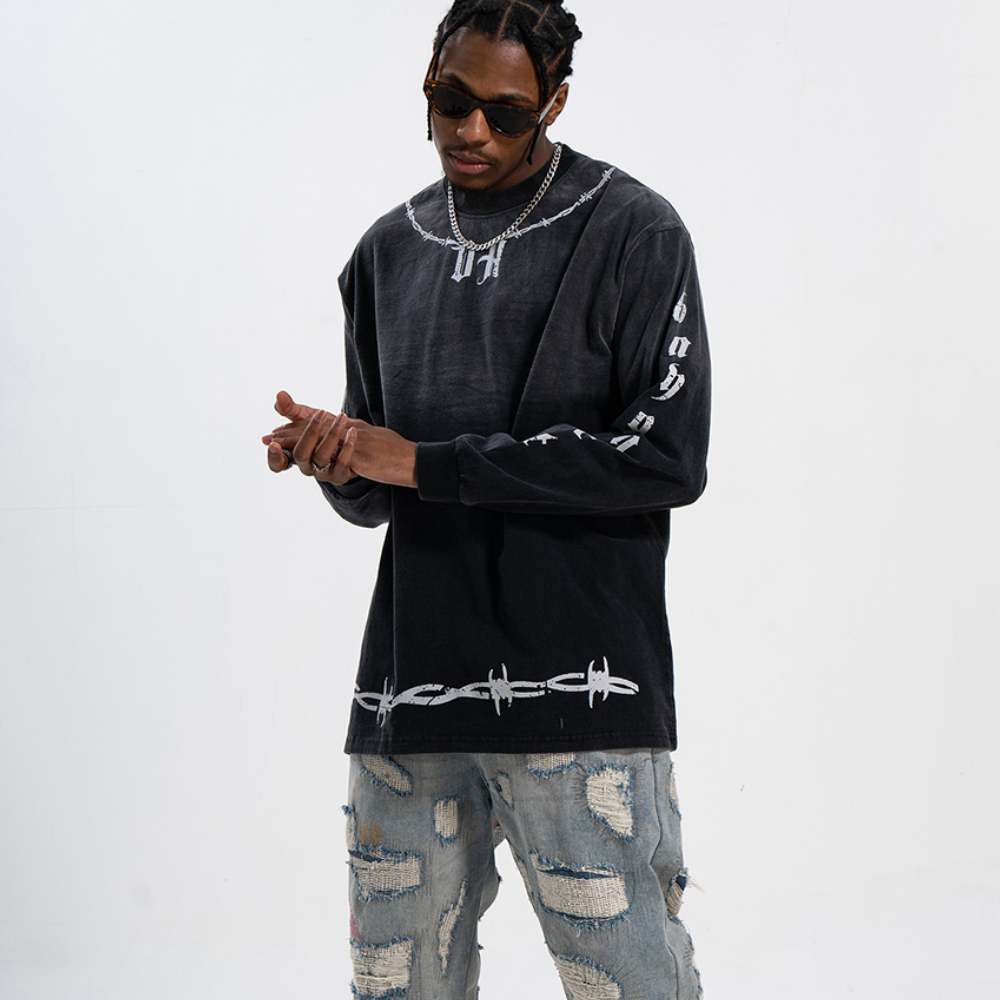 Retro Hanging Gradient Wash Sweatshirt