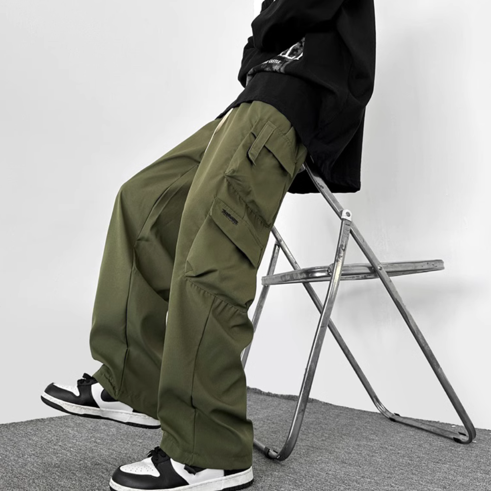 American Cotton Wide-Leg Hiking Cargo Pants