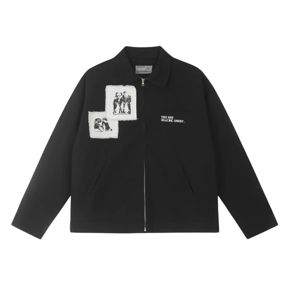 Vintage Streetwear Lapel Patch Jacket